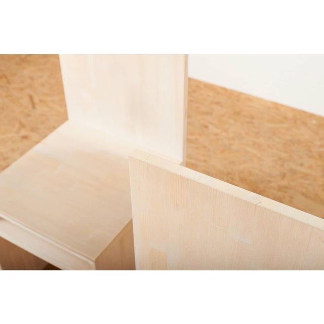 Chairs in Wood Construction with Shelf and White Stained by Felice Dittli, 2006, Set of 2 For Sale - Image 10 of 13