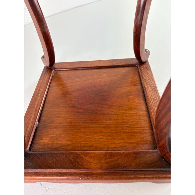 Wood Hand Carved Chinese Export, Mahogany Pedestal Table For Sale - Image 7 of 9
