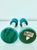 1980s Pair of Postmodern Gray & Turquoise Marble Candlesticks For Sale - Image 5 of 5