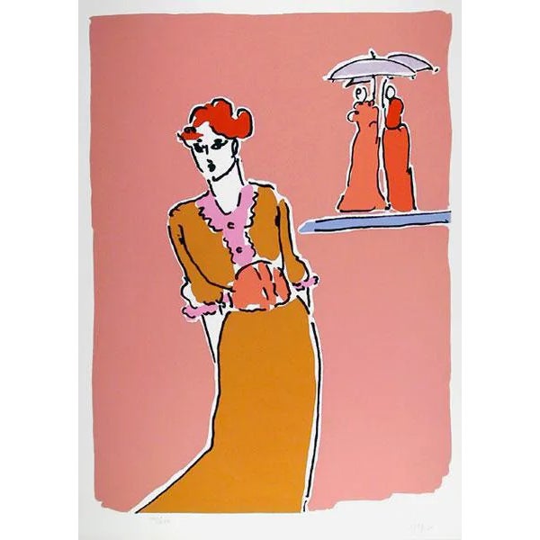 Peter Max, Two With Umbrellas, Lithograph For Sale