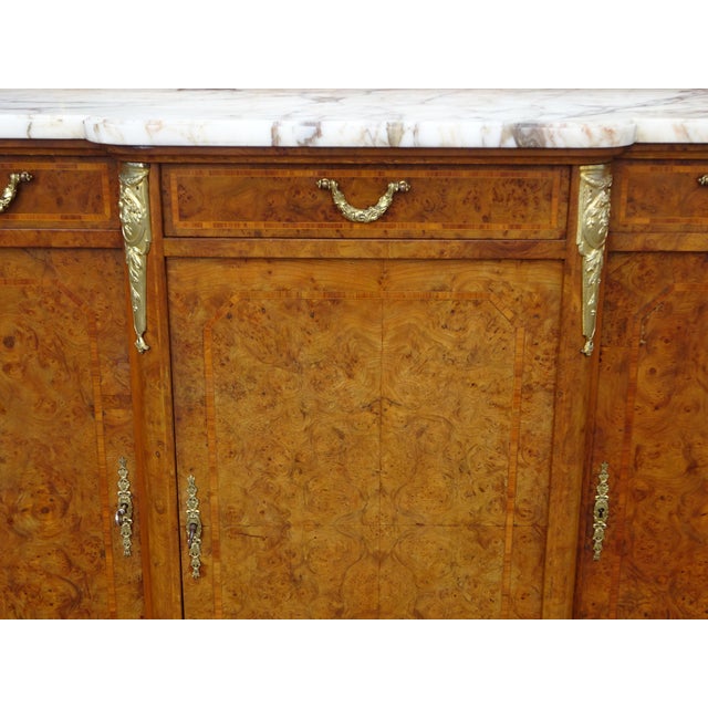Louis XVI Style Buffet in Burr Walnut with Gilt Bronze Mounts, Mid-19th Century For Sale - Image 11 of 18