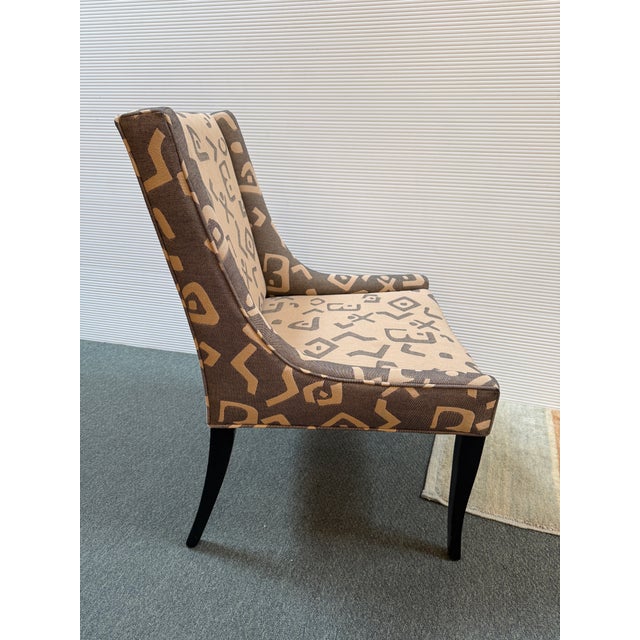 Hieorglycphic Upholstered Accent Chair For Sale - Image 4 of 12