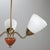 Metal Swedish Teak and Brass 3-Arm Chandelier with Opaline Glass Shades, 1950s For Sale - Image 7 of 9