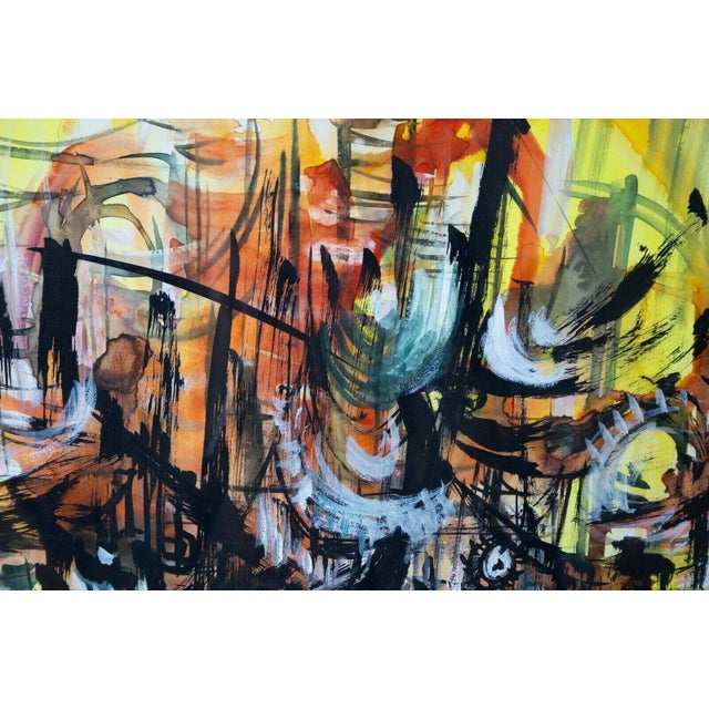 Manette Van Hamel Signed Abstract Expressionist Oil Painting on Canvas 1970s For Sale - Image 4 of 8