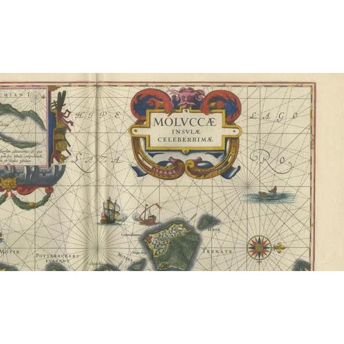Antique Maps of Indonesia and Moluccas from Blaeu, 1642, Set of 2 For Sale - Image 12 of 14