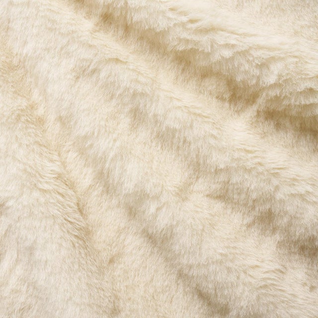 SAMPLE - Schumacher Stratton Faux Fur Fabric In Ivory For Sale