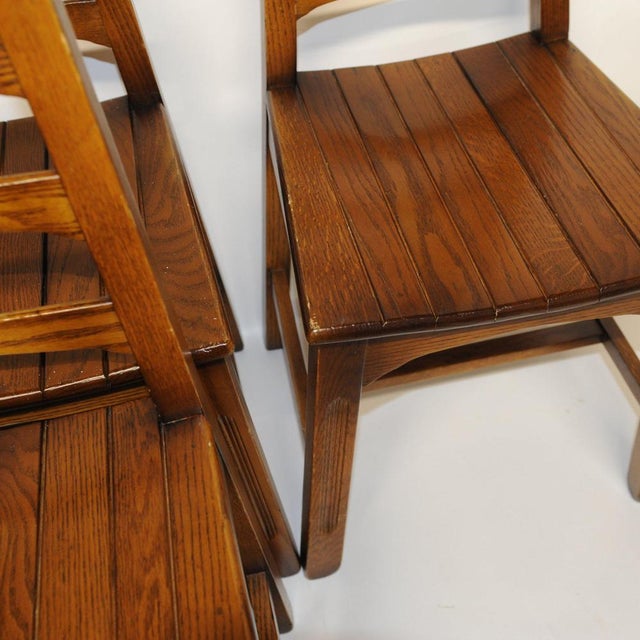 Vintage Arts and Crafts Style Dining Chairs from Webber, 1950s, Set of 4 For Sale - Image 10 of 15