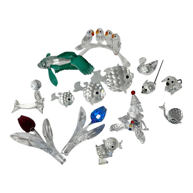 80s Swarovski Crystal Menagerie, Collection of 14 For Sale