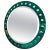 Venetian Circular Emerald Green Bordered Mirror For Sale