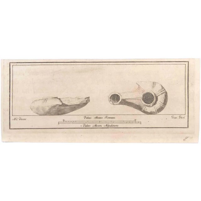 Oil lamp is an etching realized by niccolò vanni (1750-1770). The etching belongs to the print suite “antiquities of...