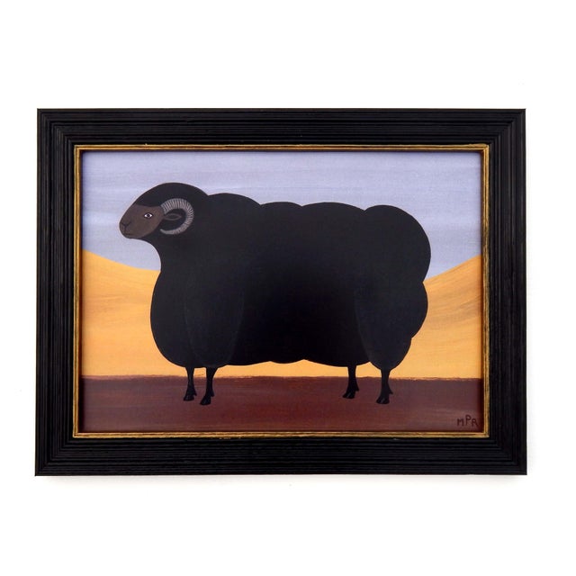 Matt Rix, Naive Style Prize Black Ram, Print, Framed For Sale - Image 13 of 13