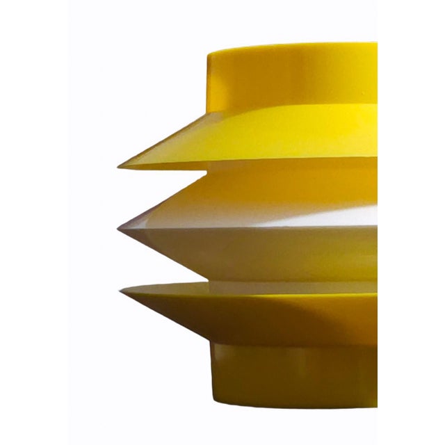 Mid-Century Modern Mid-Century Modern Yellow White Pendant Lamp, Germany, 1970s For Sale - Image 3 of 6