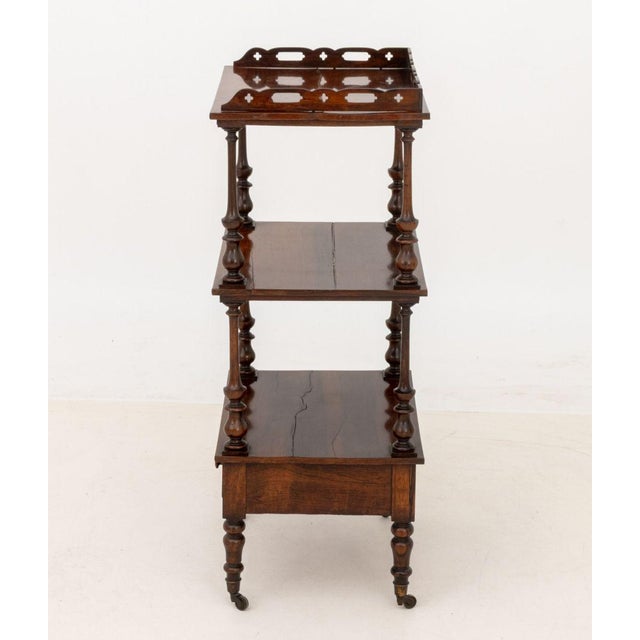 Victorian Rosewood Three-Tier Whatnot For Sale - Image 11 of 12