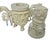 Vintage Asian Faux Ivory Vase With Ornate Sculptures and Dragon Handles For Sale - Image 11 of 12
