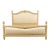 Henredon Style French Regency Louis XVI Cream Crackle Lacquered Upholstered King Size Bed For Sale