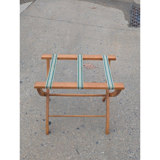 Wood Vintage Wooden Folding Luggage Rack Stand For Sale - Image 7 of 9