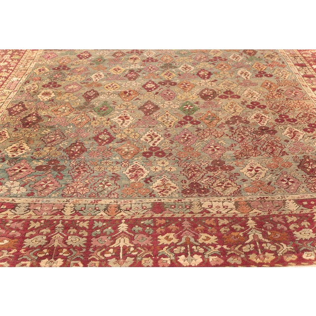 Antique Turkish Ghiordes Rug with Floral Design For Sale - Image 4 of 7