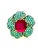 Bochic "Orient" Vintage Ruby & Emerald Flower Ring Set In 18K Gold & Silver For Sale - Image 13 of 18