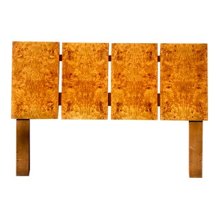 Vintage Midcentury Lane Burl Wood Queen Headboard For Sale