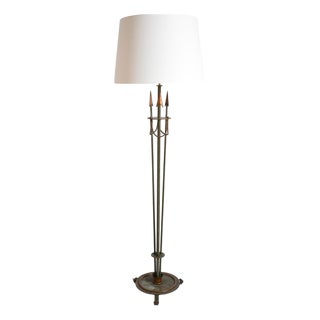Neoclasssical Arrrows Floor Lamp in Wrought Iron, 1950s For Sale