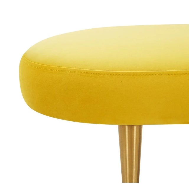 Not Yet Made - Made To Order Corinne Velvet Oval Bench - Marigold For Sale - Image 5 of 7