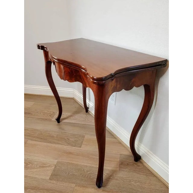 19th Century Flame Mahogany Flip-Top Games Table For Sale - Image 4 of 11