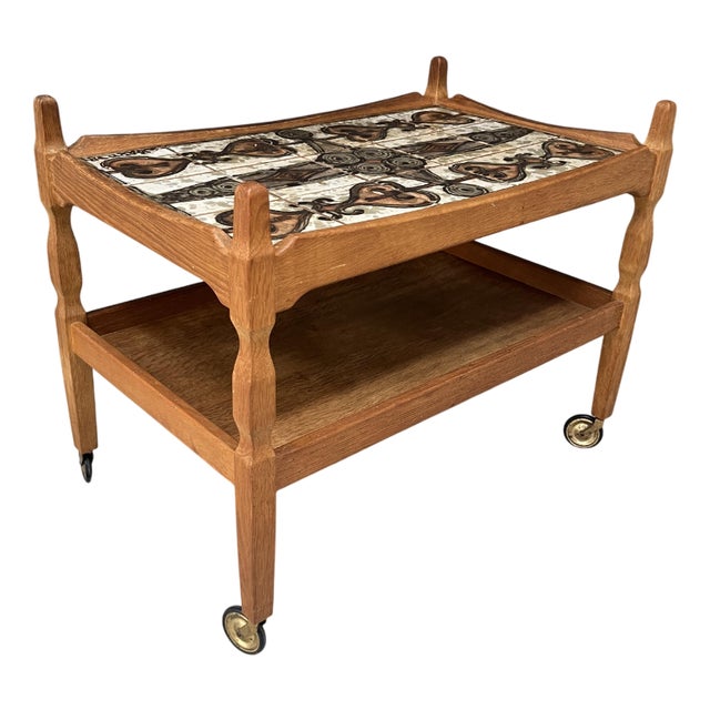 Tile Rolling Table by Henning Kjærnulf, 1960s For Sale
