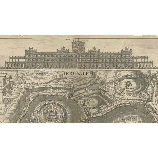 Jerusalem and Temple Imaginary Map by Blome, 1689 For Sale - Image 4 of 11