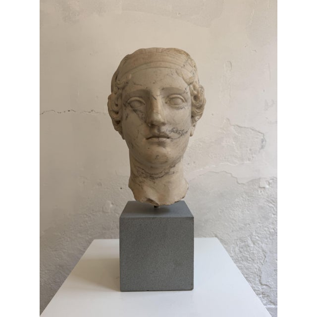 Italian Artist, Head of a Young Woman Sculpture, 1800s, Marble For Sale - Image 9 of 14