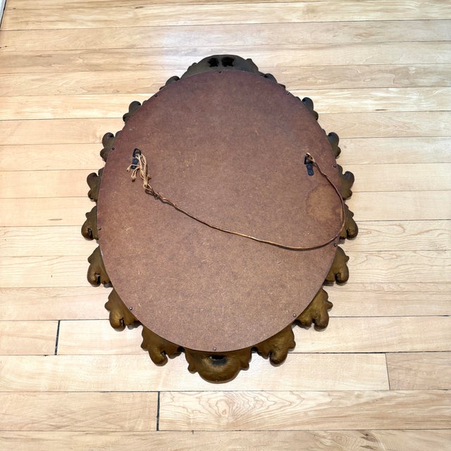 Circa 1930 Wood & Gesso Foliate Sunburst Mirror - 19.5” X 25” For Sale - Image 11 of 12