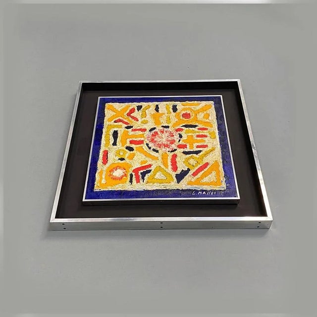 1970s G. Maffei, Composition, 1970s, Colored Tempera, Framed For Sale - Image 5 of 11