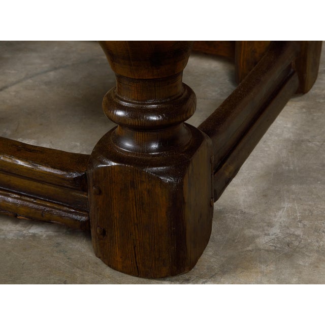 18th Century Georgian English Pine Table with Oval Top and Turned Legs For Sale - Image 9 of 12