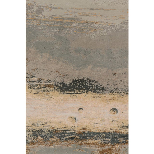 Rug & Kilim Rug & Kilim’s Modern Rug, Silver-Gray and Gold in Bold Abstract Pattern For Sale - Image 4 of 10