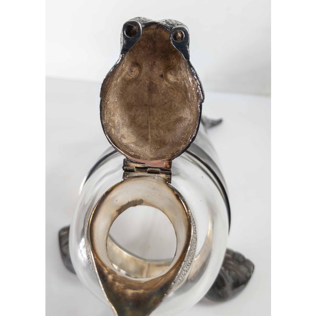 19th Century English Victorian Silverplate Walrus Seal Form Wine Decanter For Sale - Image 12 of 18
