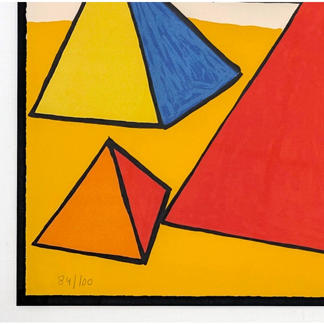 Abstract Alexander Calder, Homage to Euclid (Composition Ix), Hand Signed Lithograph, 84/100, Framed, 1976 For Sale - Image 3 of 3