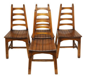 Vintage Arts and Crafts Style Dining Chairs from Webber, 1950s, Set of 4
