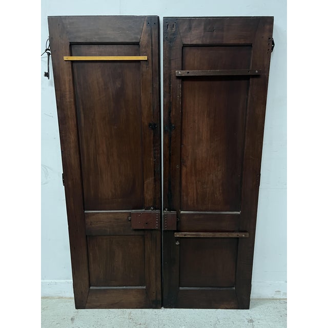 Antique Walnut Double-Panel Doors, 1700s, Set of 2 For Sale - Image 12 of 15