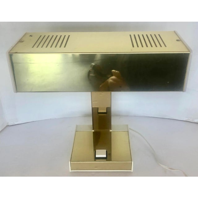 Mid-Century Modern 1970's Gold & White Desk Lamp For Sale - Image 3 of 12