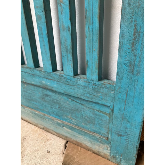 Turquoise Gate Triple Arched With Spires Blue For Sale - Image 8 of 13