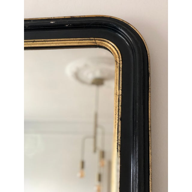 Late 19th Century Large Antique French Louis Philippe Full Length Mirror – Black and Gold, Late 19th Century For Sale - Image 5 of 11