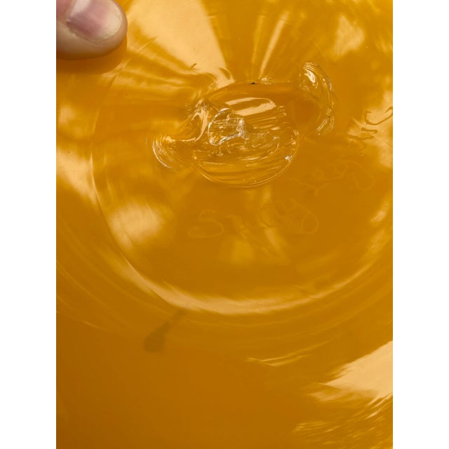1980s Yellow Free Form Glass Vase For Sale In Columbia, SC - Image 6 of 9