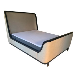 Modern Upholstered Sleigh Queen Bedframe For Sale