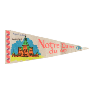 Vintage Notre Dame Du Cap Quebec Felt Flag Pennant