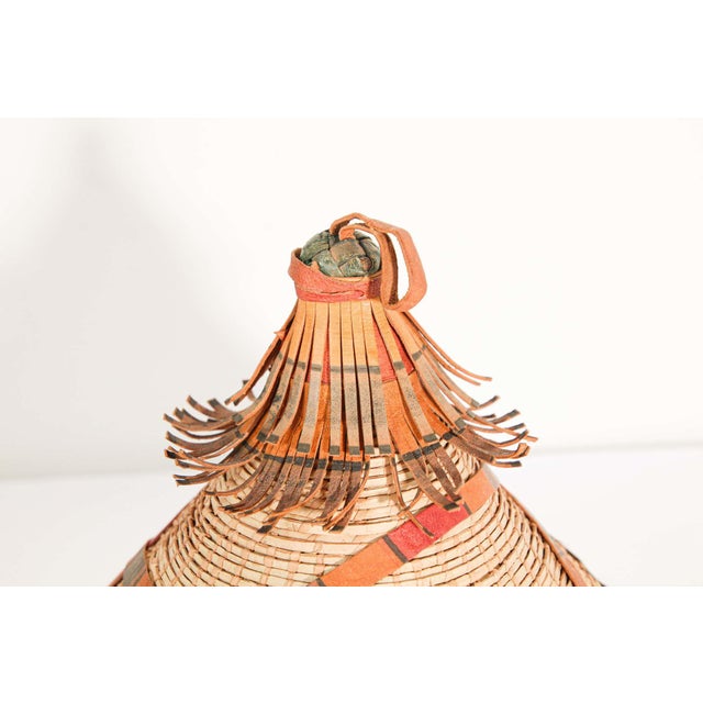 Conical Leather and Straw Tribal Fulani Hat, Mali West Africa For Sale - Image 4 of 13