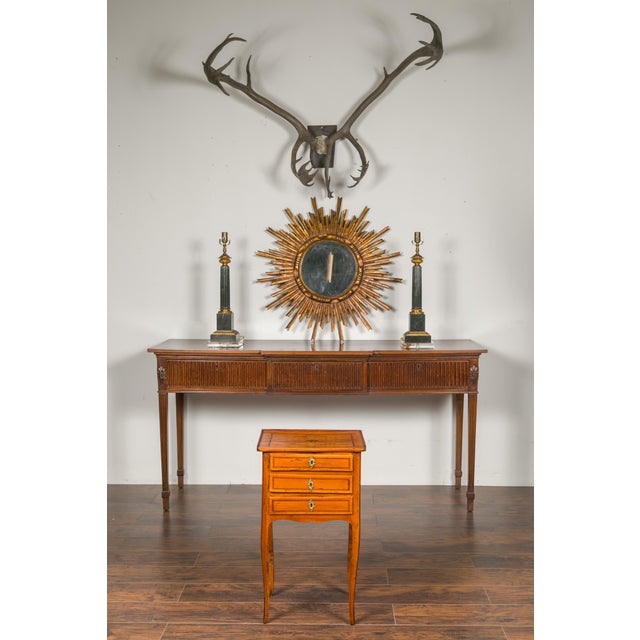 French Louis-Philippe Period 1840s Walnut Bedside Table with Geometric Banding For Sale In Atlanta - Image 6 of 12