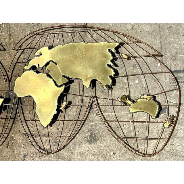Vintage Boho Curtis Jere Brass Globe Wall Sculpture For Sale - Image 10 of 11