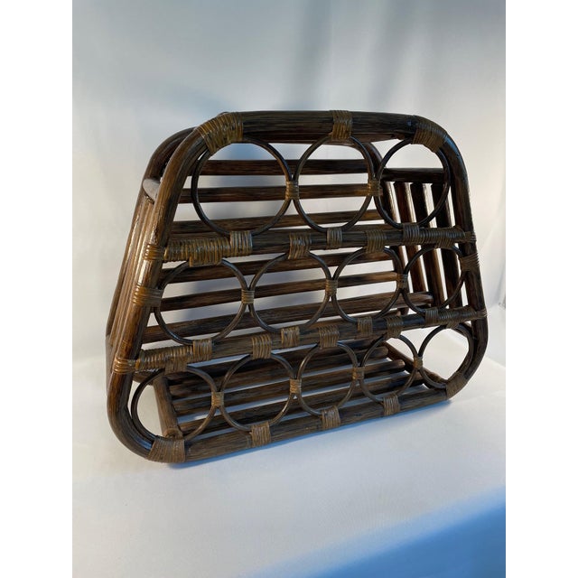 Mid-Century Modern 1960s Vintage Bamboo 12-Bottle Wine Rack For Sale - Image 3 of 12