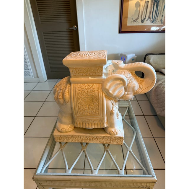 Vintage Asian Ceramic Elephant Garden Stool For Sale - Image 4 of 7