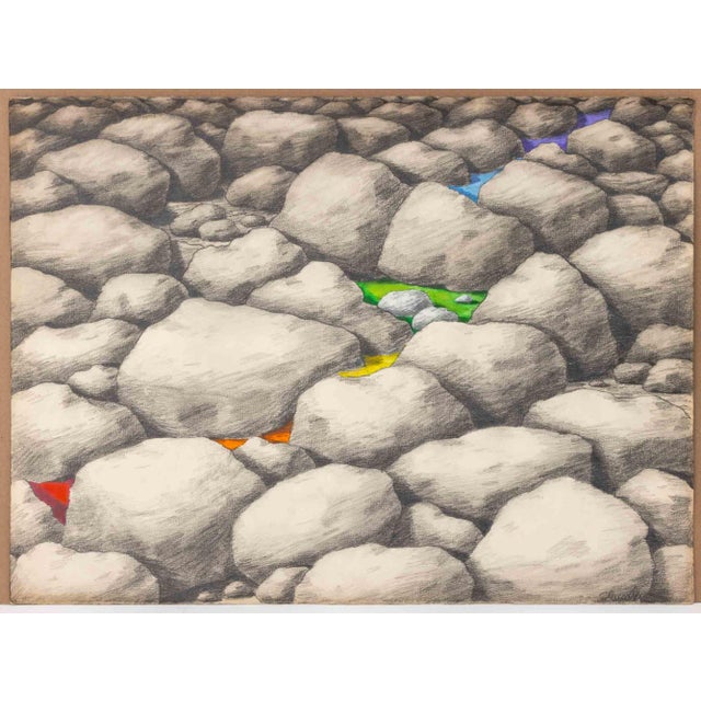 Elfi Schuselka (Austrian, b. 1940), Two Graphite and Watercolors on Paper, comprising: Rainbow Rock Field, signed lower...