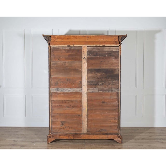 Wood 17th-Century Lombard Walnut Wardrobe with Paneled Doors — Brescia, Italy For Sale - Image 7 of 8